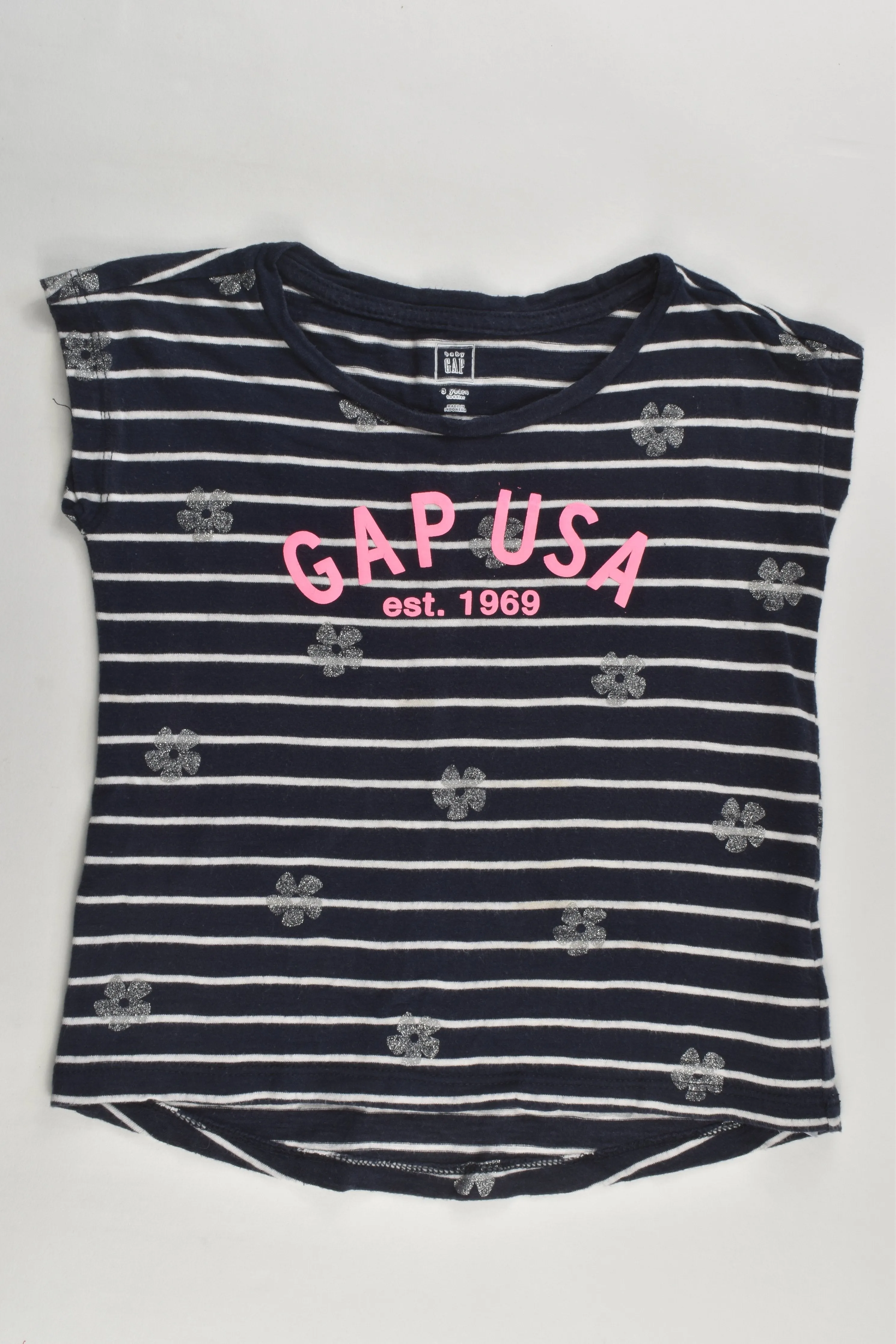 Baby Gap Size 3 Striped 'GAP USA' T-shirt