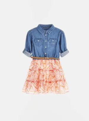 Blue Denim and Heart Print Dress (7-16)