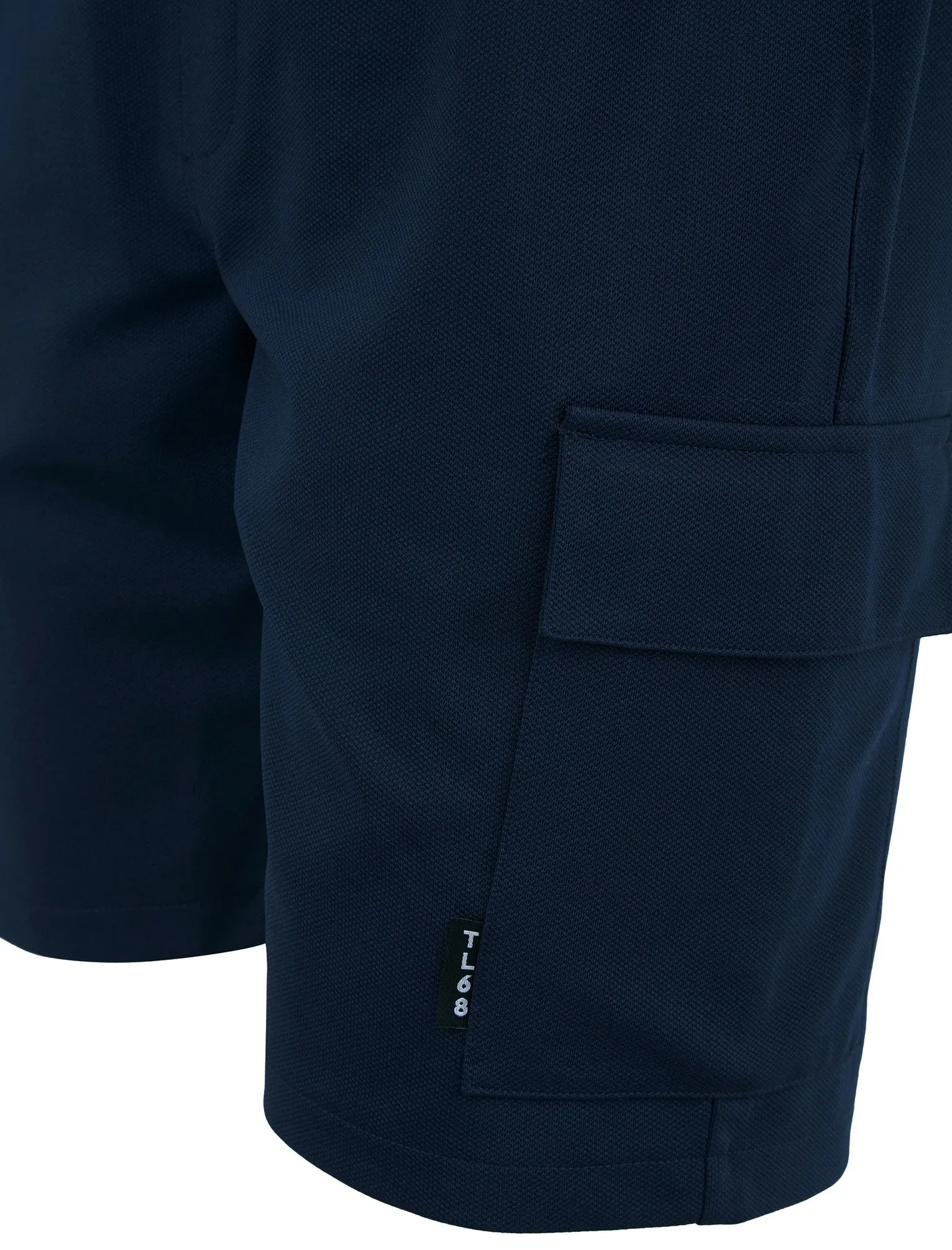 Brent Multi-Pocket Stretch Fabric Jogger Cargo Shorts in Peacoat Blue - Tokyo Laundry