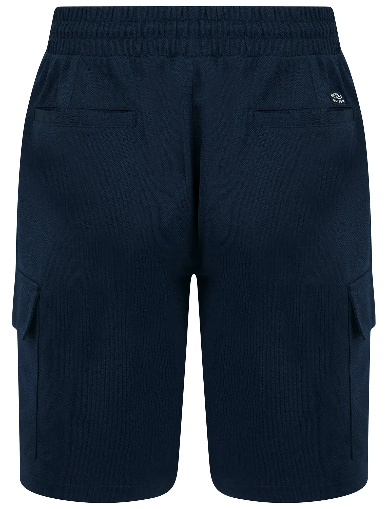 Brent Multi-Pocket Stretch Fabric Jogger Cargo Shorts in Peacoat Blue - Tokyo Laundry