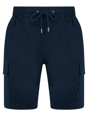 Brent Multi-Pocket Stretch Fabric Jogger Cargo Shorts in Peacoat Blue - Tokyo Laundry