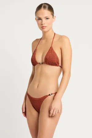 Bronze Shimmer Beaded Ingrid Tri Top