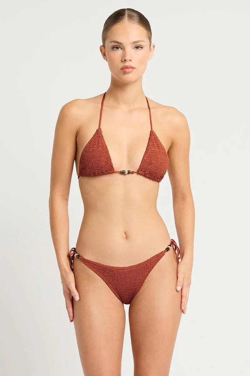 Bronze Shimmer Beaded Ingrid Tri Top