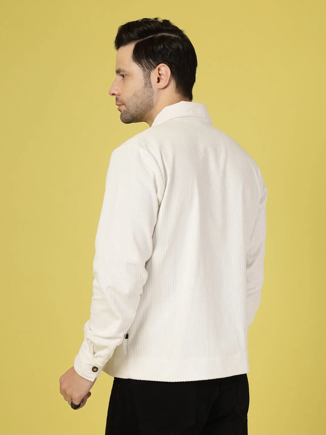 Corduroy Textured Zipper Jacket