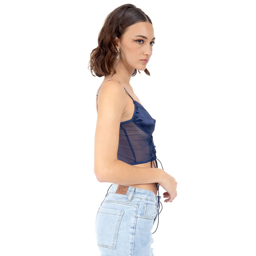 CORSET SATIN/SHINE TRASLÚCIDO PARA MUJER FOREVER 21