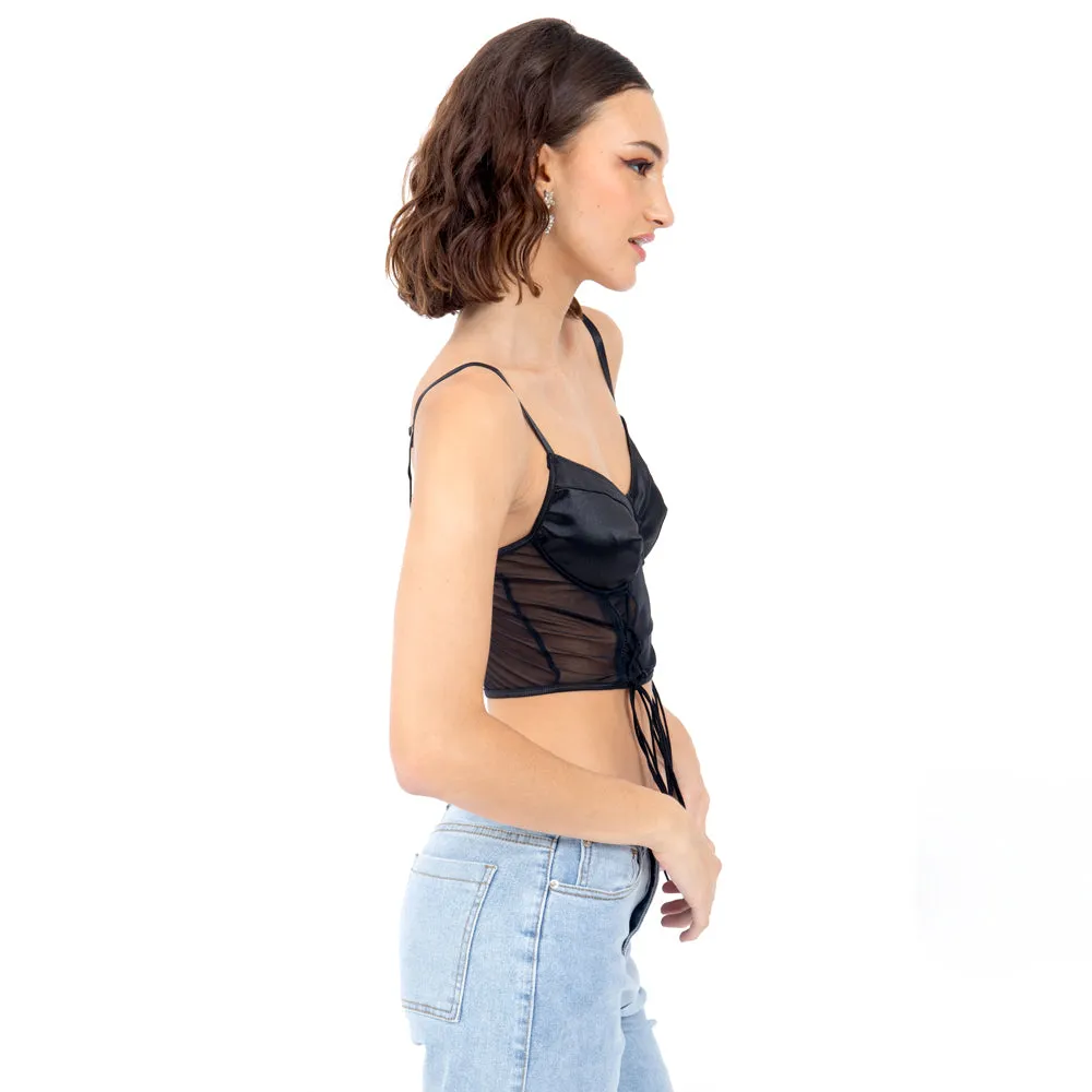 CORSET SATIN/SHINE TRASLÚCIDO PARA MUJER FOREVER 21