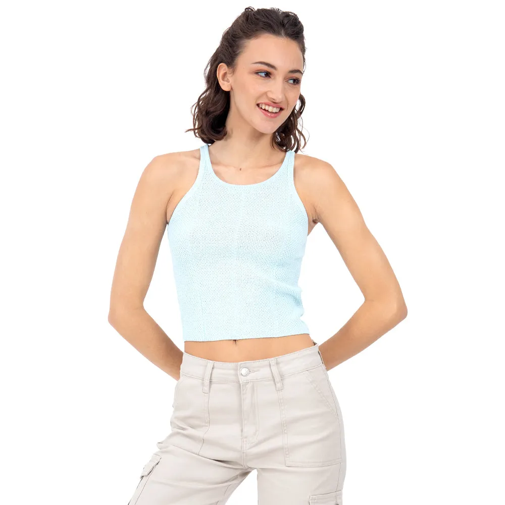 CROP TOP DE PUNTO BÁSICO PARA MUJER FOREVER 21