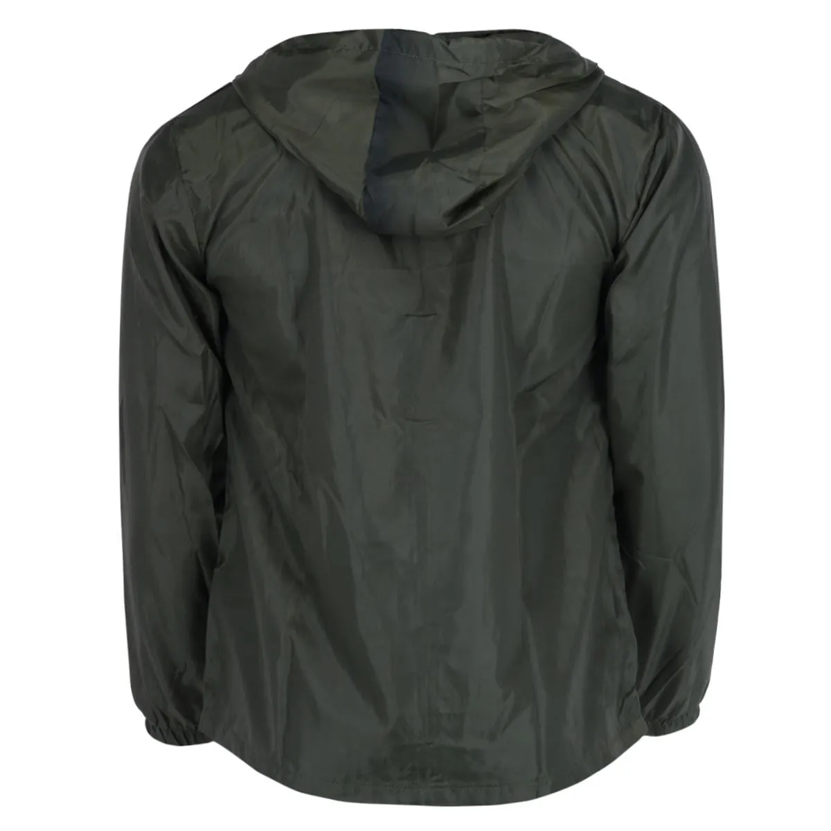 CTM® Men's Solid Color Water Resistant Hooded Zip Up Winderbreaker Jacket