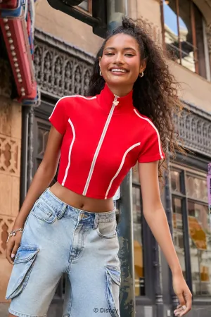 Disney Minnie Mouse Zip-Up Crop Top