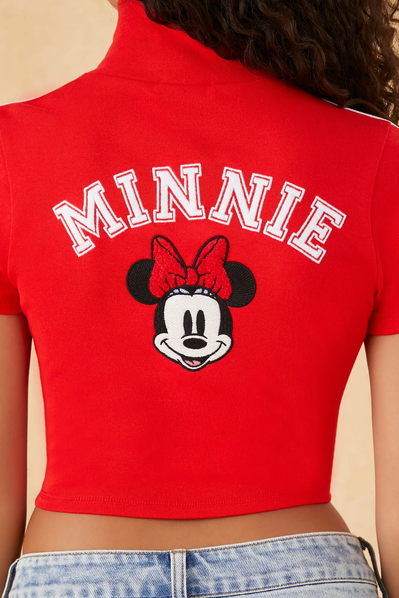 Disney Minnie Mouse Zip-Up Crop Top