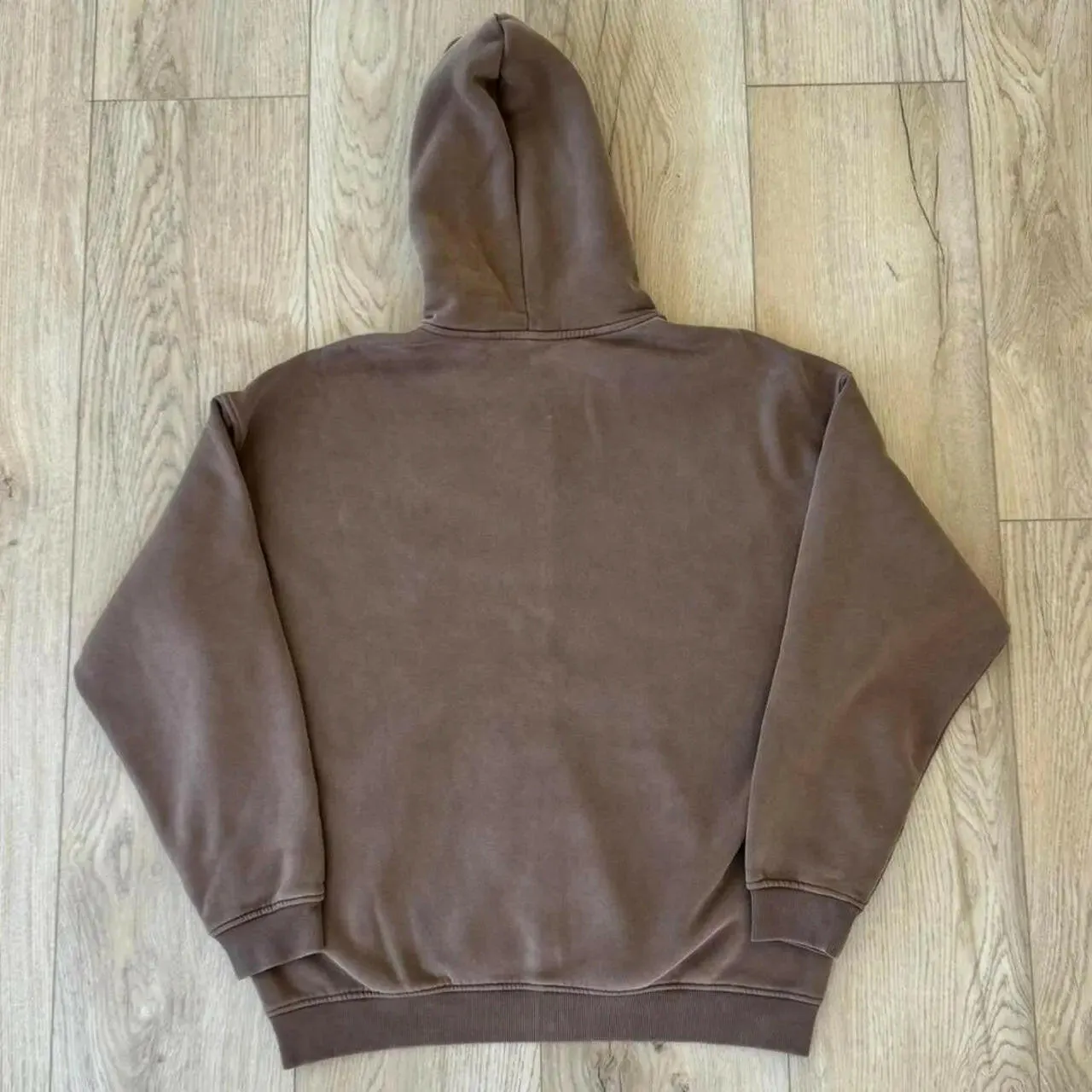 Faded Brown Double Zip Up Hoodie