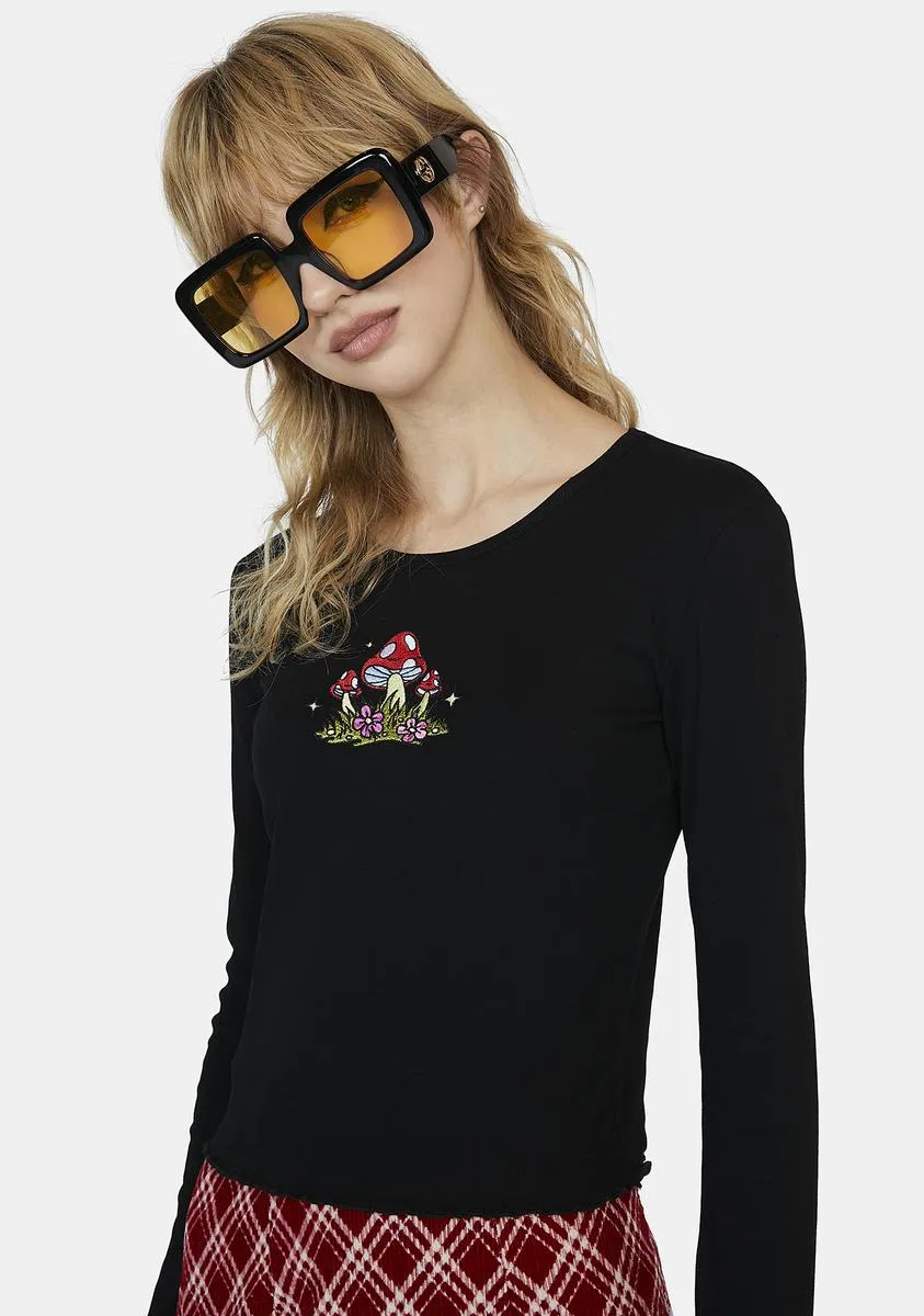 Fields Forever Long Sleeve Crop Top