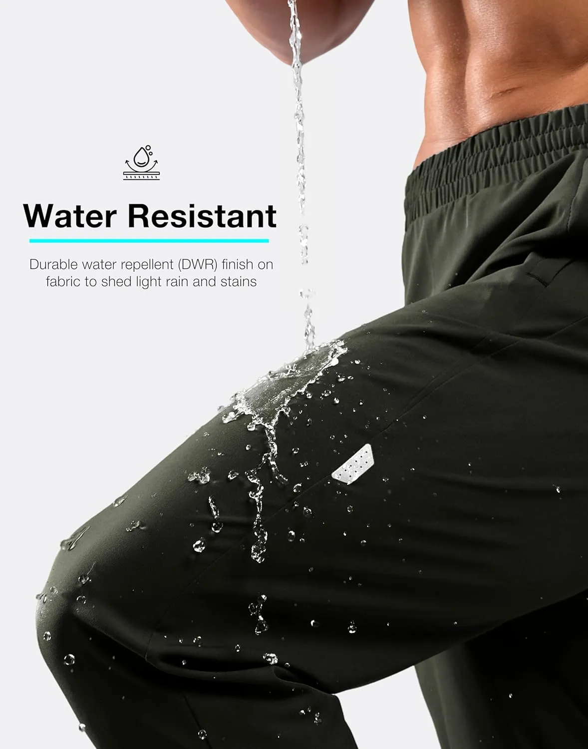 G Gradual Men's Joggers with Zipper Pockets Lightweight Athletic Workout Pants Quick Dry Sweatpants for Men Running Hiking