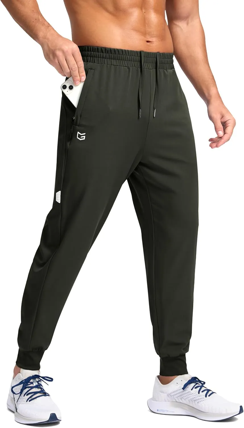 G Gradual Men's Joggers with Zipper Pockets Lightweight Athletic Workout Pants Quick Dry Sweatpants for Men Running Hiking