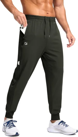 G Gradual Men's Joggers with Zipper Pockets Lightweight Athletic Workout Pants Quick Dry Sweatpants for Men Running Hiking