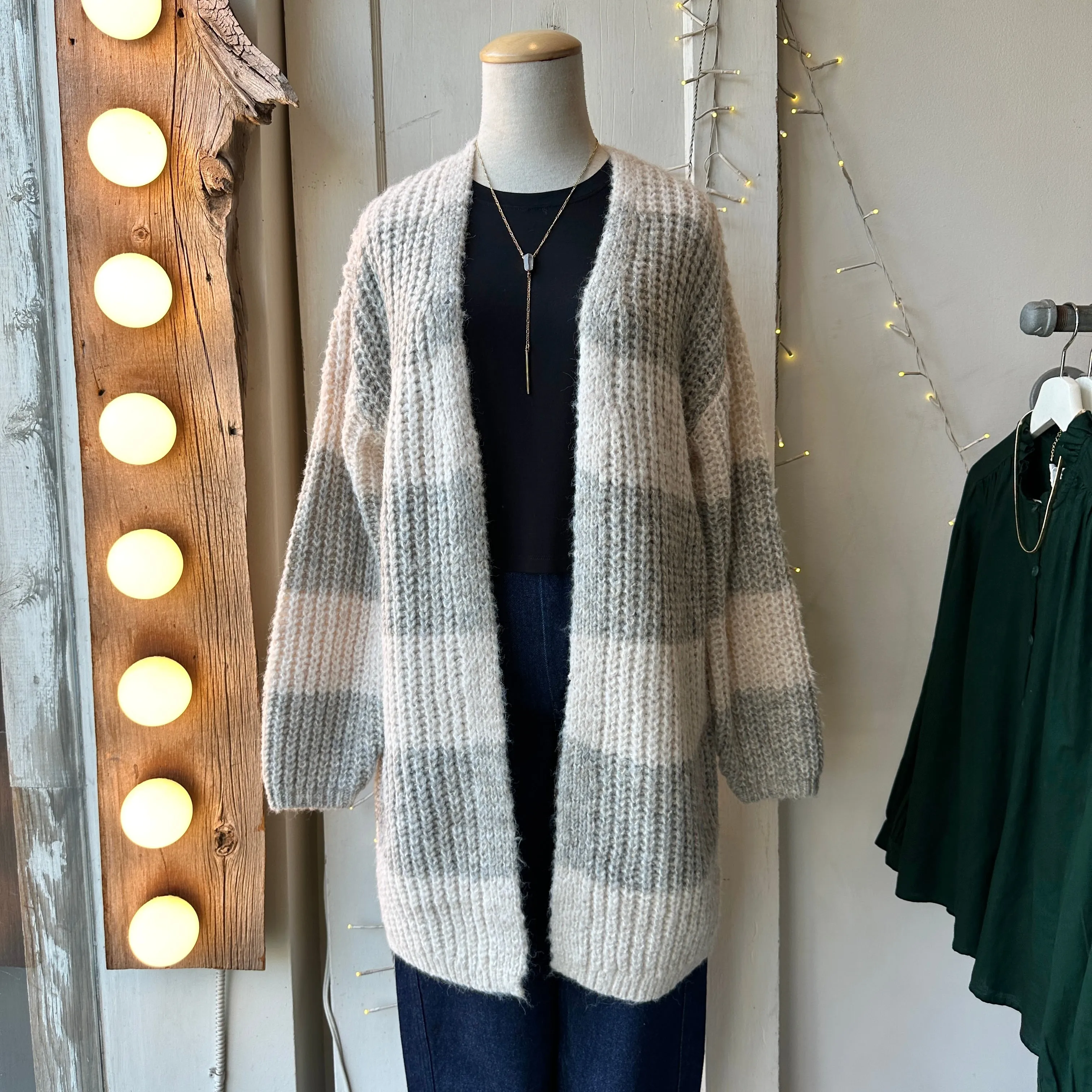 Gentle Fawn // Enid Cardigan Taupe Stripe