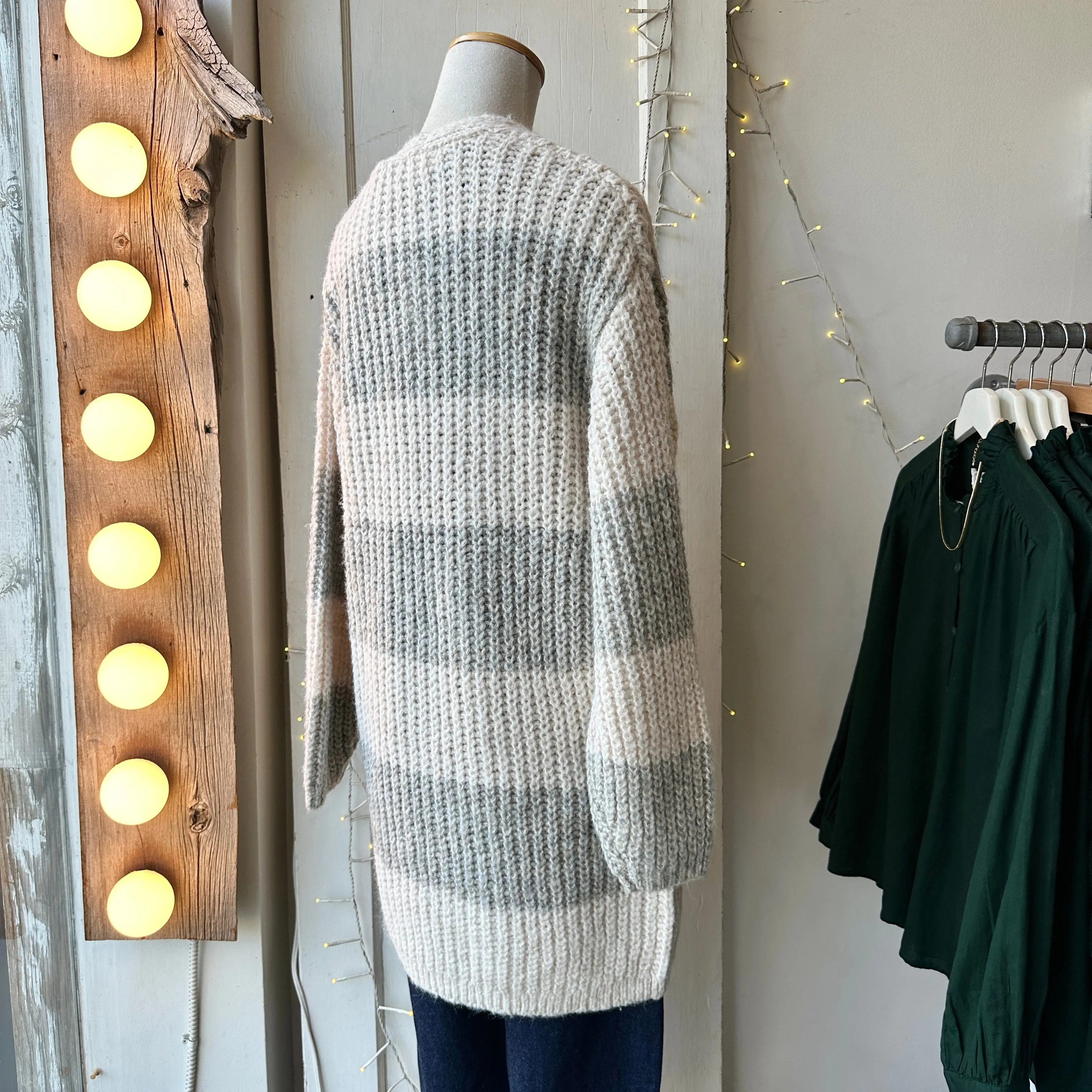 Gentle Fawn // Enid Cardigan Taupe Stripe