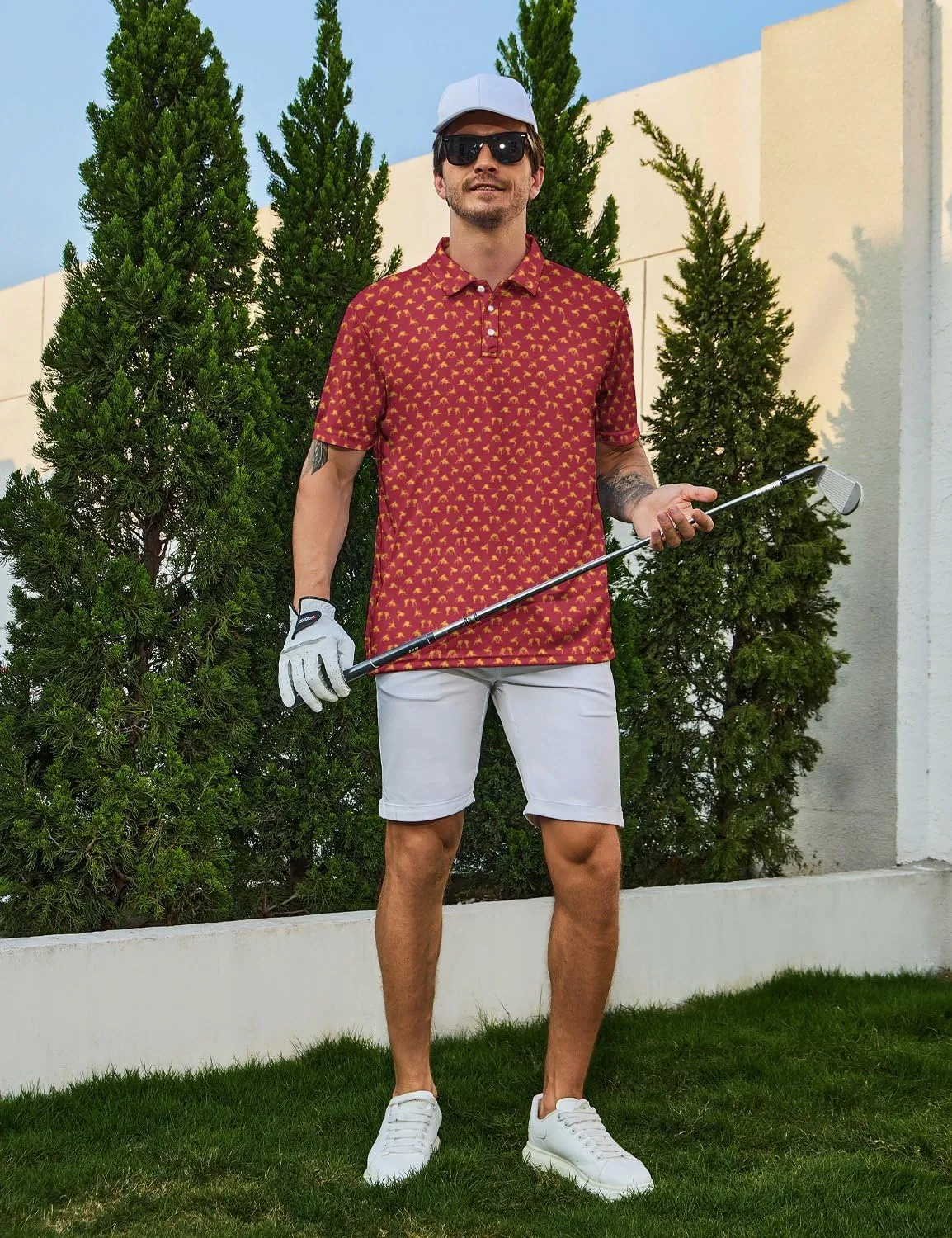 Golf Shirts for Men Funny Golf Polo Shirts Short Sleeve Polo Shirts Moisture Wicking Performance Golf Outfits