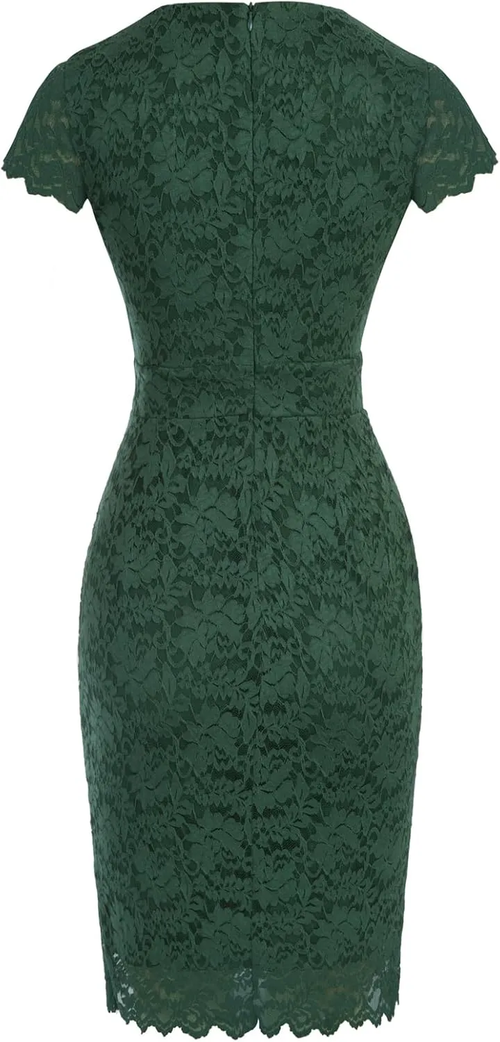 GRACE KARIN Cocktail Dress for Women Cap Sleeve Lace Dress for Wedding Guest Business Casual Dresses