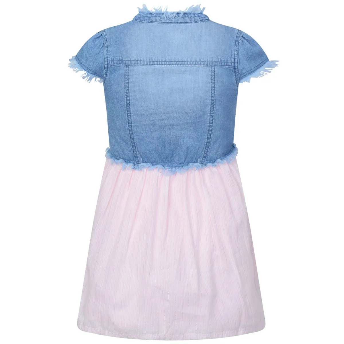 Guess Girls Dress - Denim & Cotton Striped Dress