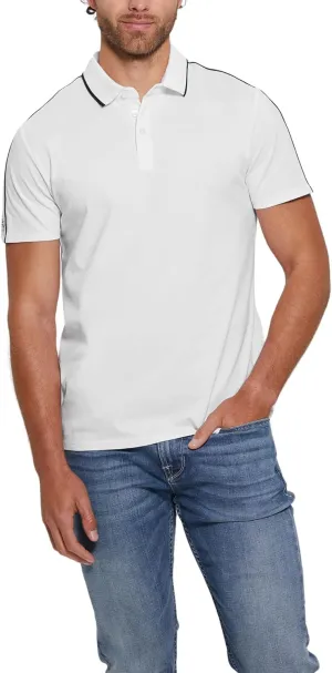 GUESS Men's Eco Quattro G Tape Polo