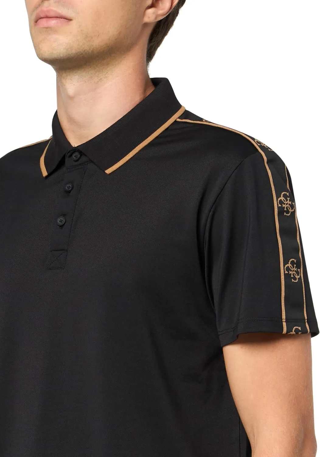 GUESS Men's Eco Quattro G Tape Polo