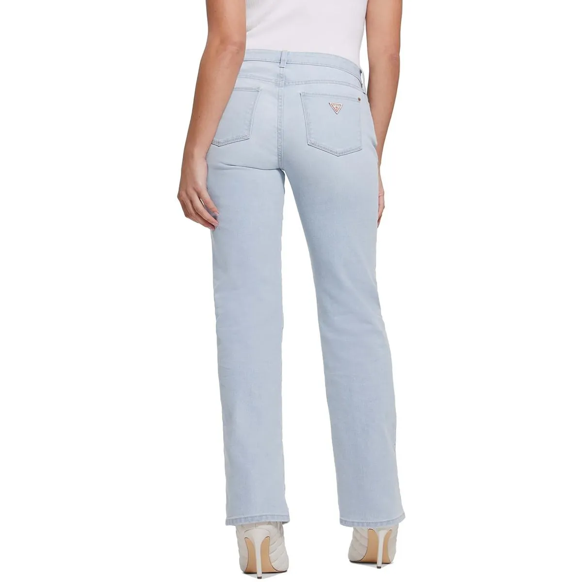 Guess Womens Knit Denim Straight Leg Jeans