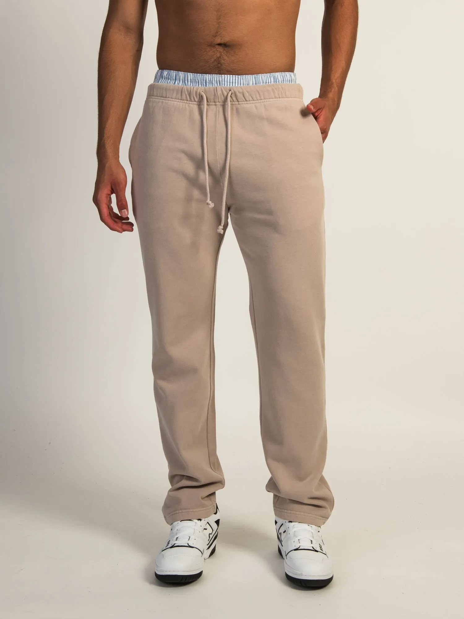 KOLBY VINTAGE WASH LOUNGE PANT - PEBBLE