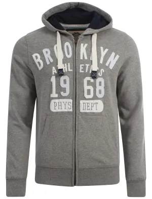 Men’s Brooklyn Athletics grey zip up hoodie