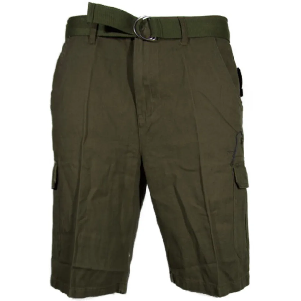 Men's Shorts Belted Adjustable Cargo Casual Lightweight Multi Pocket Bottoms