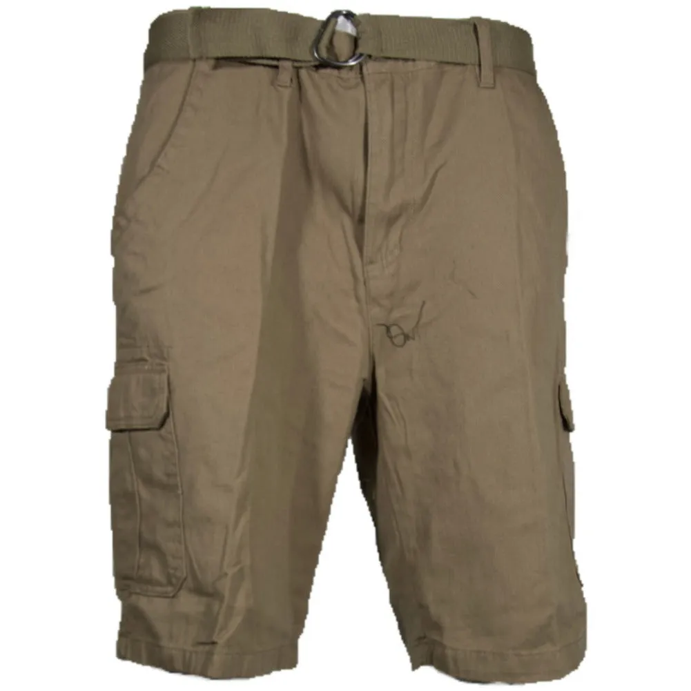 Men's Shorts Belted Adjustable Cargo Casual Lightweight Multi Pocket Bottoms