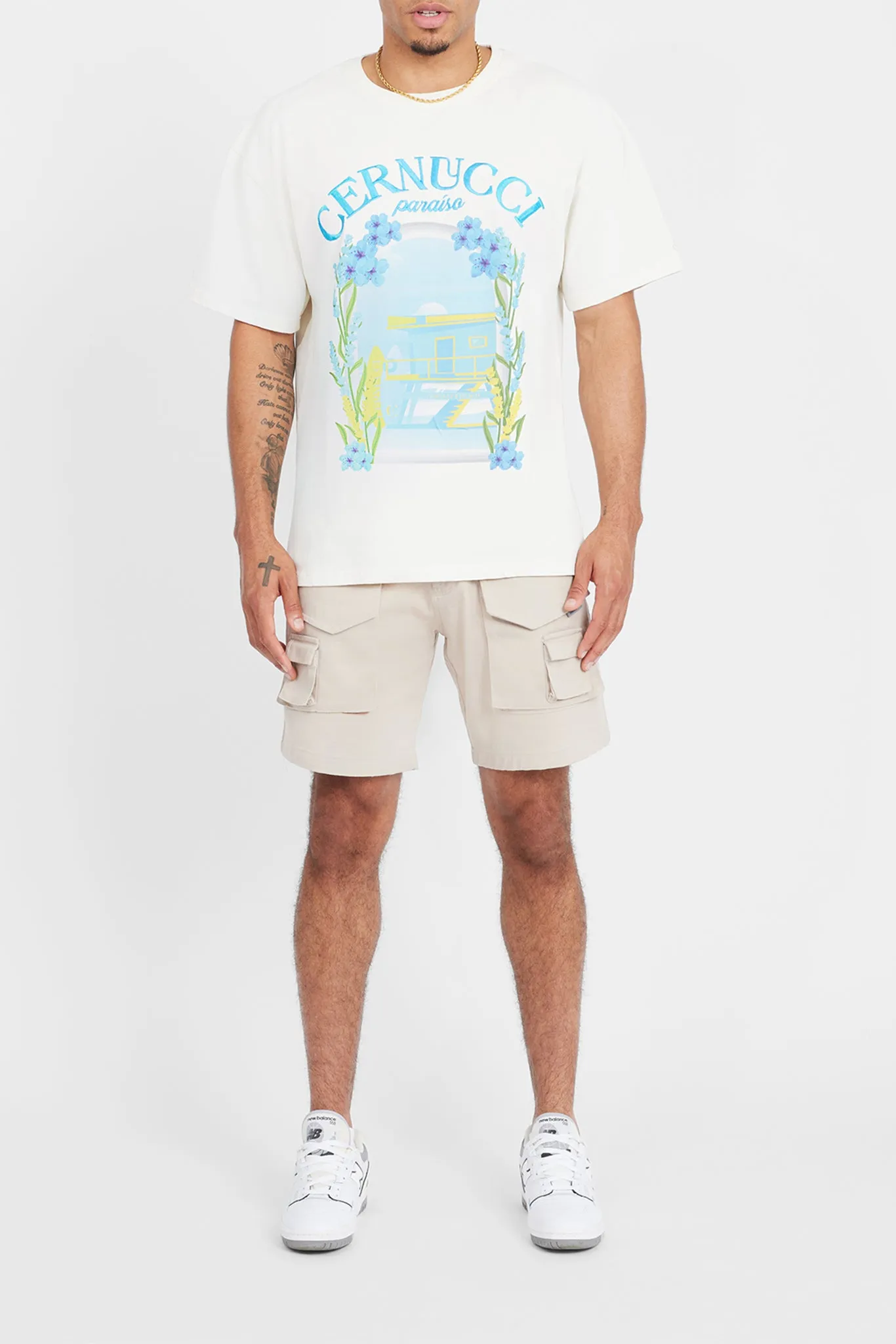 Multi Cargo Pocket Shorts - Beige