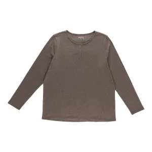 mySTYLE Women's Plus Long Sleeve Ribbed Henley