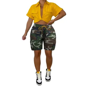 New Camo Denim Multi-Pocket - Mid-Length Cargo Shorts