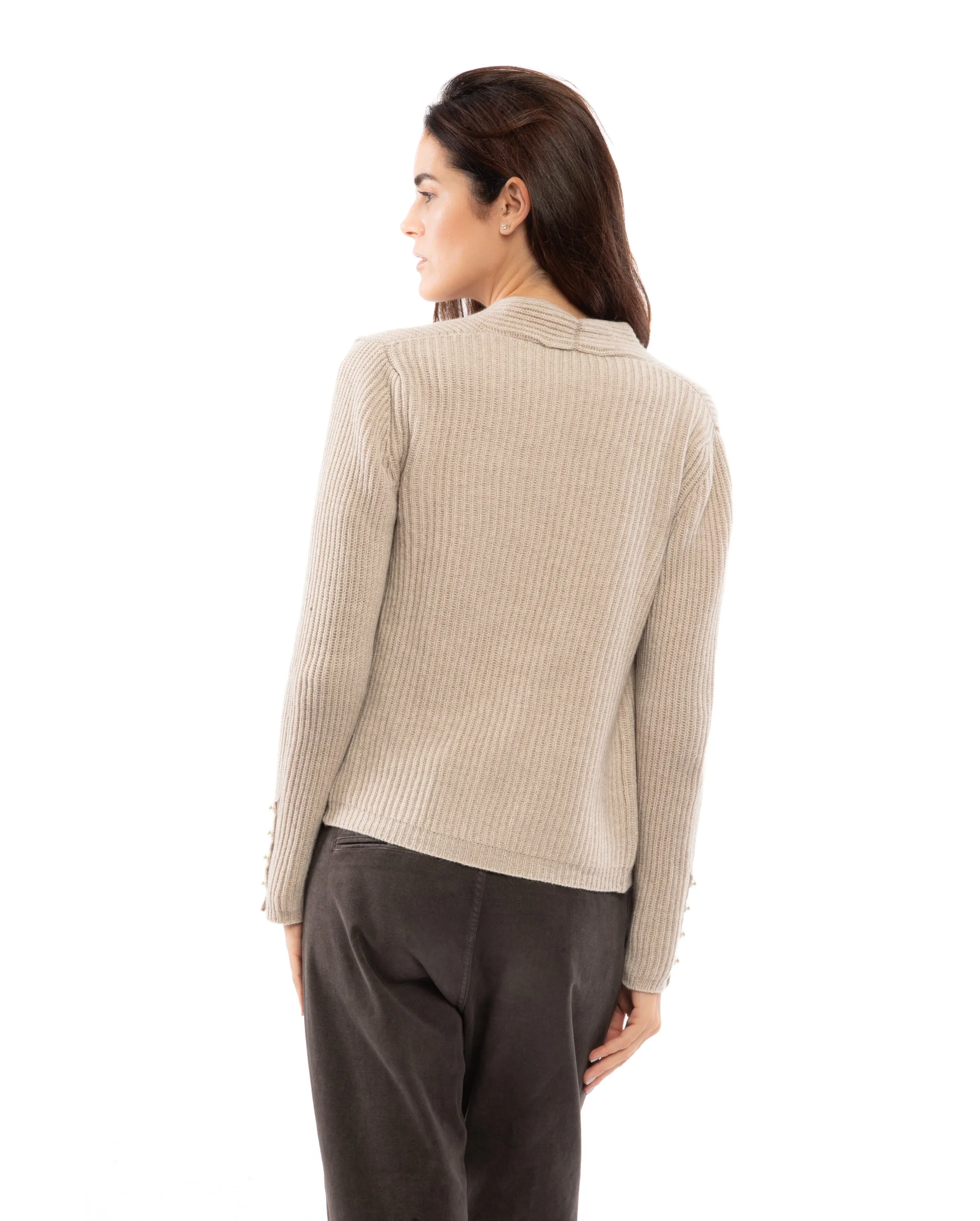 NEW FALL 24 - Women's Cashmere Fisherman's Rib Blazer Black