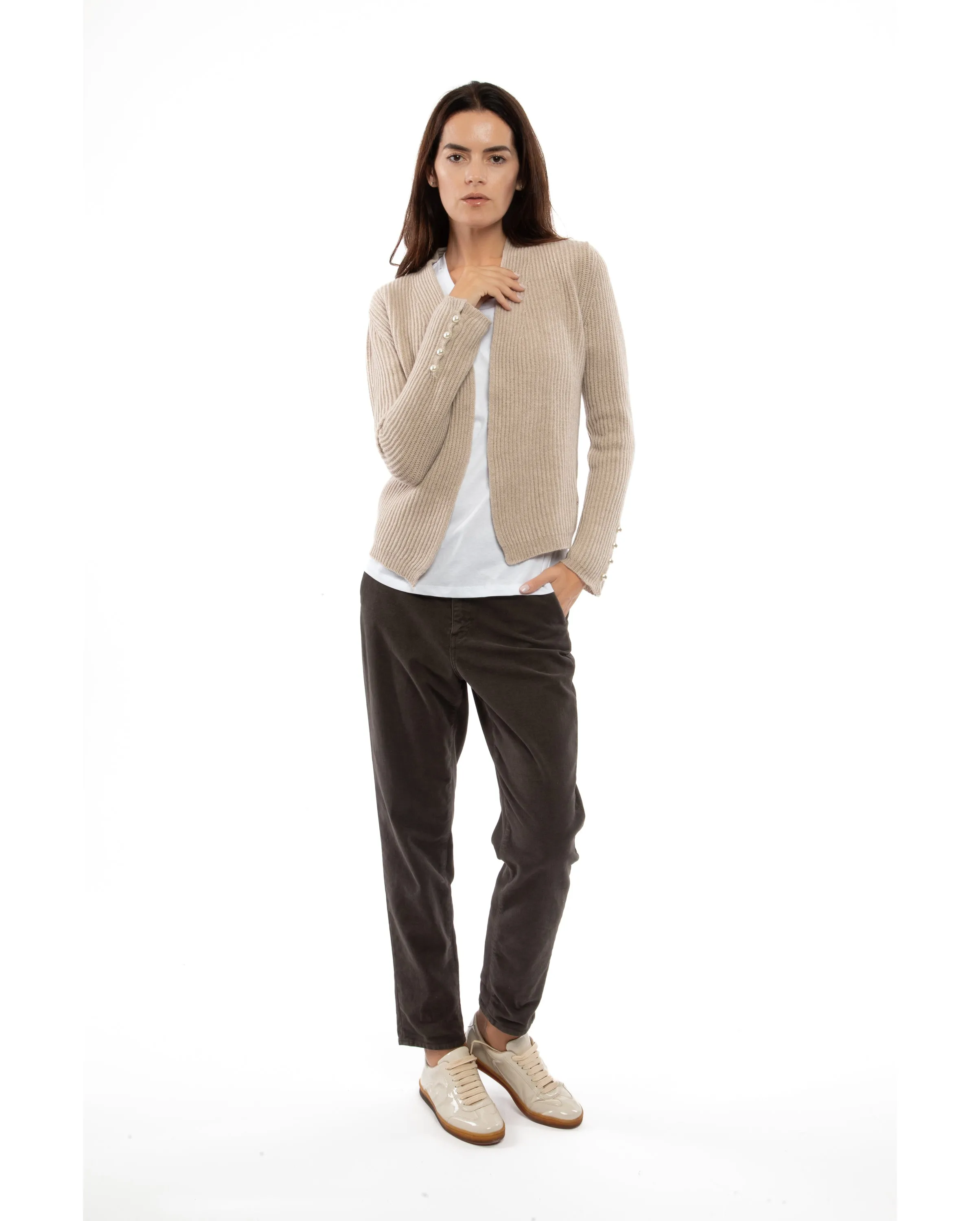NEW FALL 24 - Women's Cashmere Fisherman's Rib Blazer Black