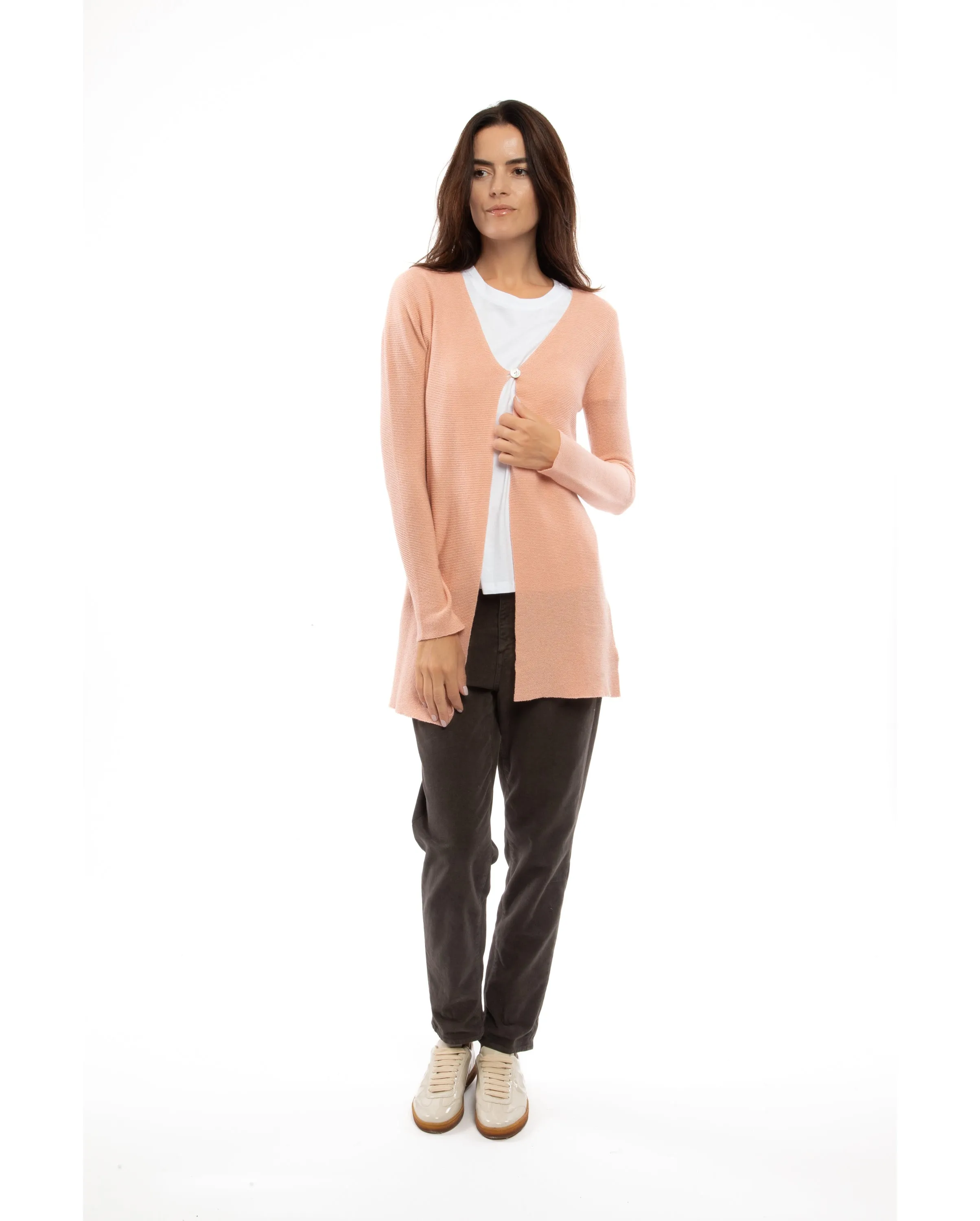 NEW FALL 24 - Women's Cashmere Links Stitch Duster Cardigan Camel