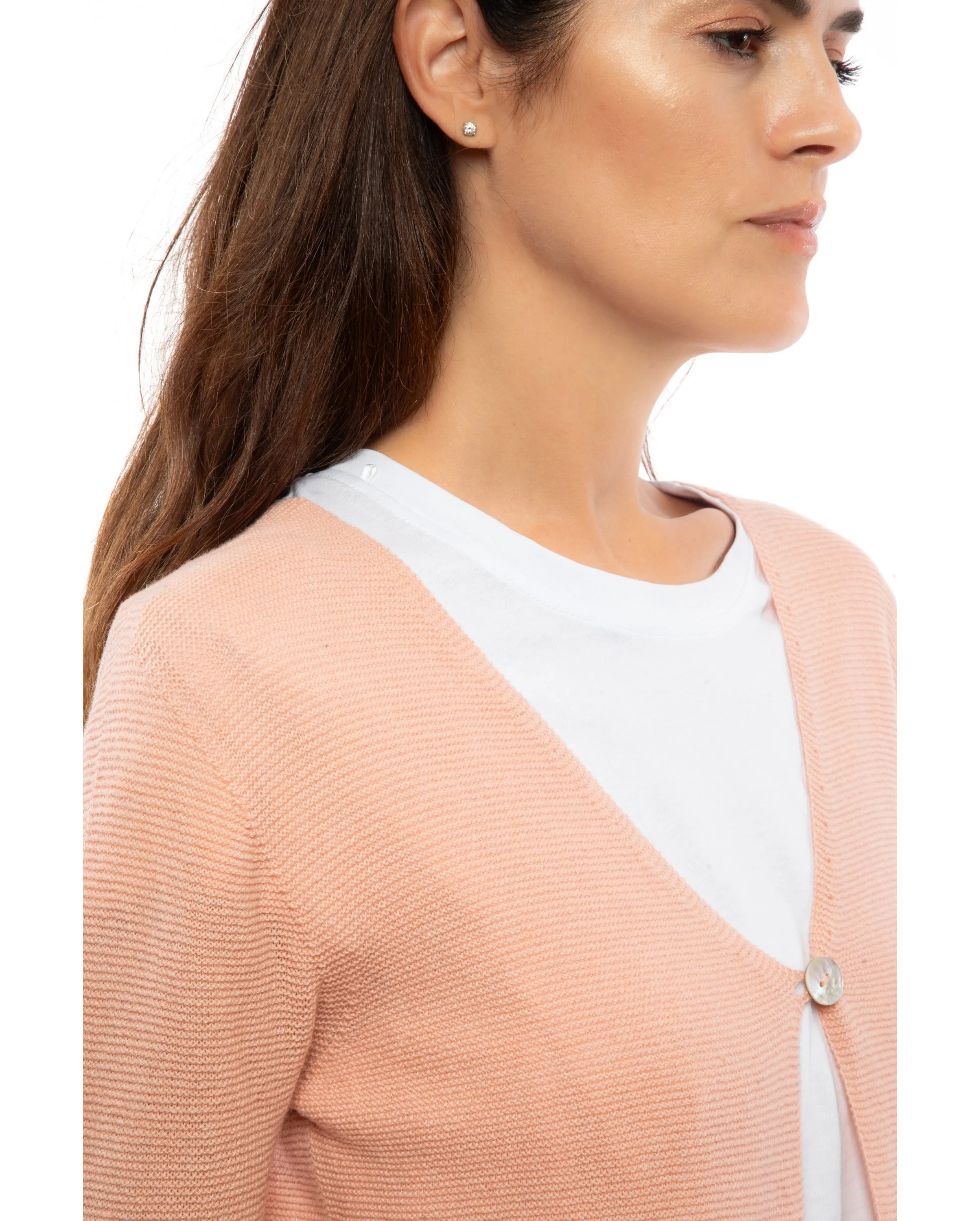 NEW FALL 24 - Women's Cashmere Links Stitch Duster Cardigan Melange Gray