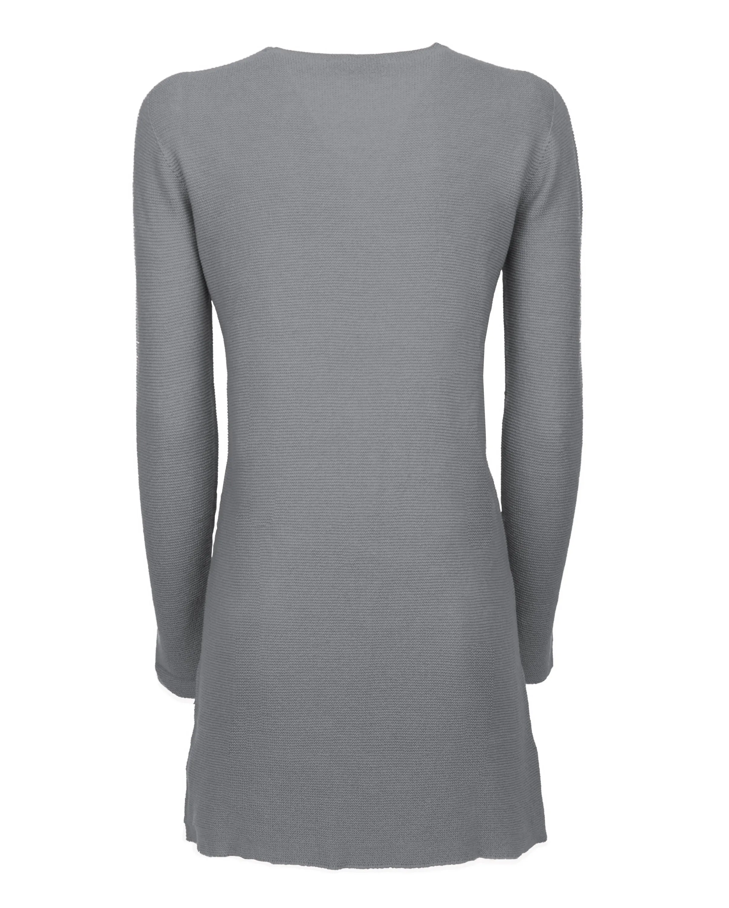 NEW FALL 24 - Women's Cashmere Links Stitch Duster Cardigan Melange Gray