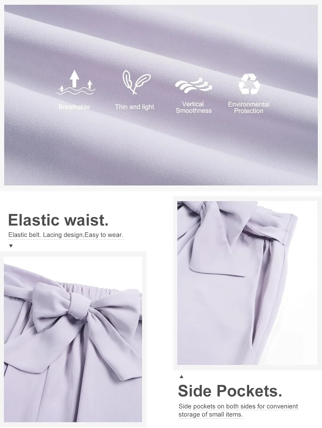 QIANXIZHAN Women's Wide Leg Pants, High Waisted Palazzo Pants Dressy Summer Flowy Casual Lounge Work Dress Pants Trousers WL