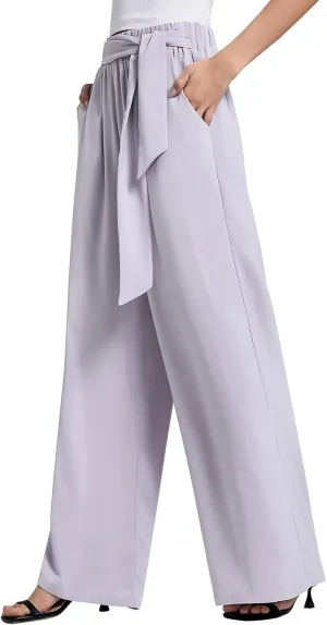 QIANXIZHAN Women's Wide Leg Pants, High Waisted Palazzo Pants Dressy Summer Flowy Casual Lounge Work Dress Pants Trousers WL