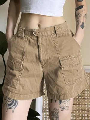 Solid Multi-Pocket Cargo Shorts