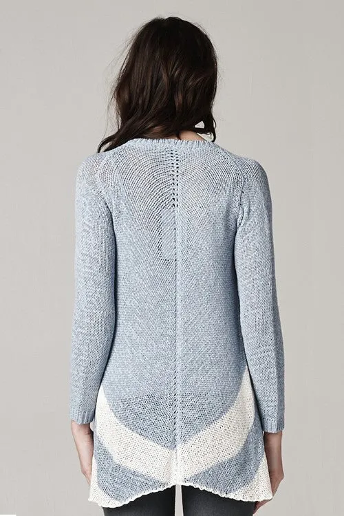 Striped Long Sleeve Open Front Knit Cardigan