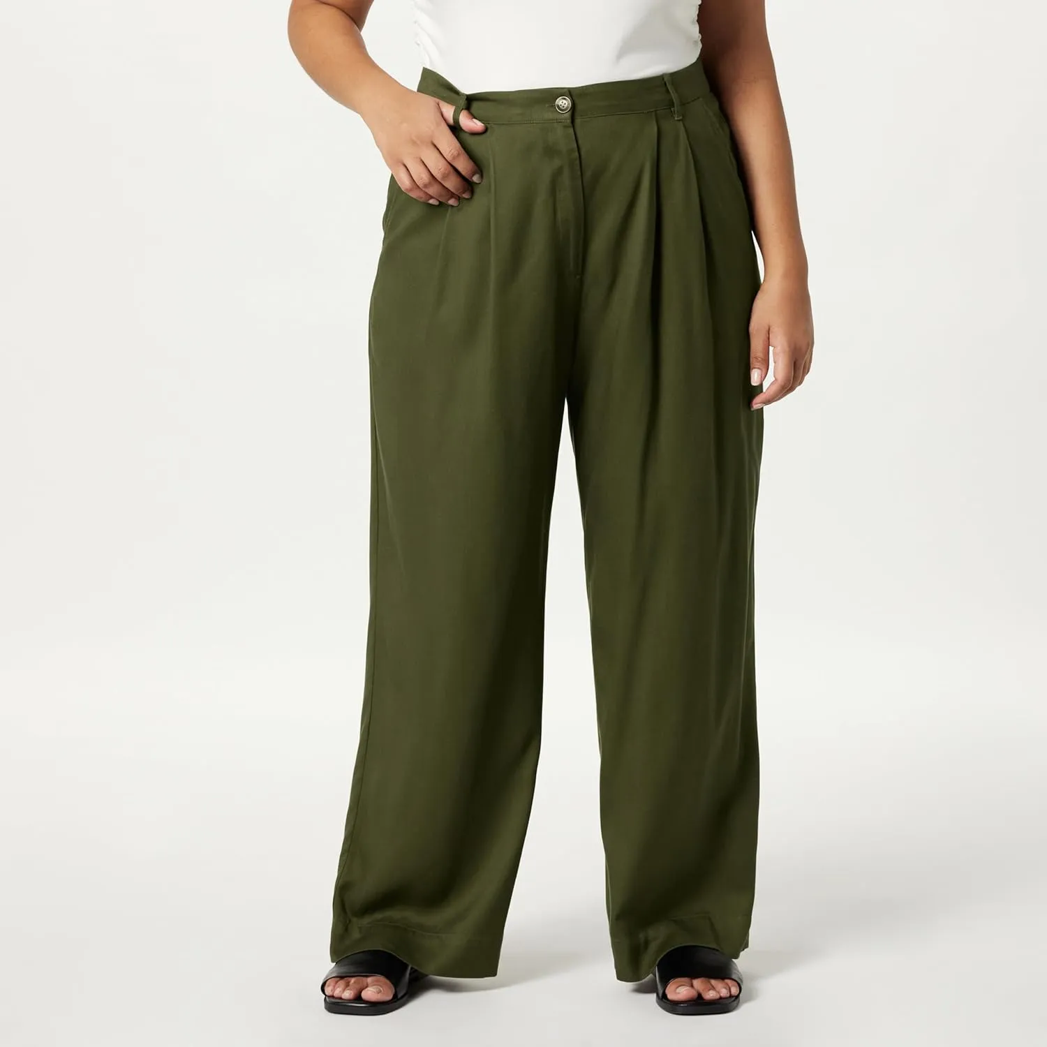 The Drop Women's Amalia Relaxed Pleated Trousers
