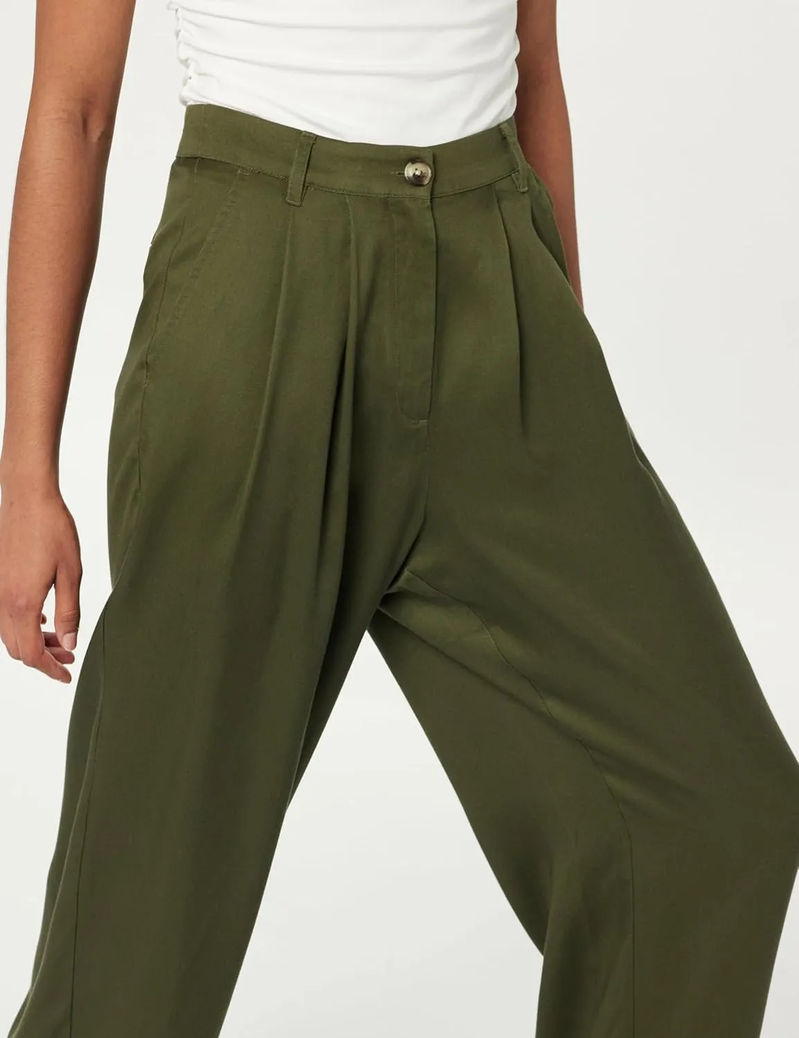 The Drop Women's Amalia Relaxed Pleated Trousers
