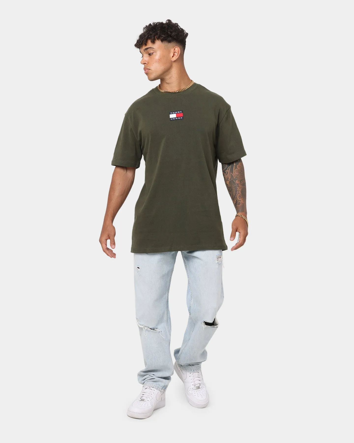 Tommy Jeans Tommy Badge T-Shirt Dark Olive
