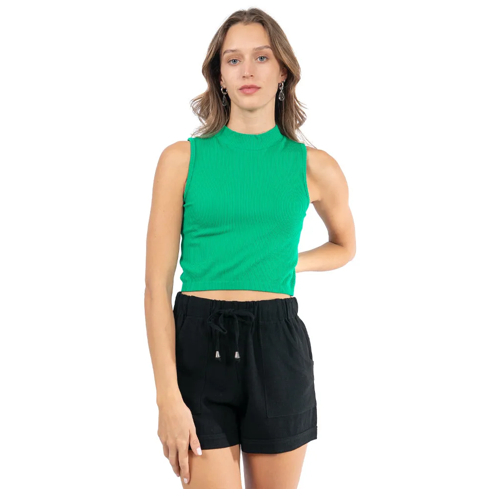 TOP DE PUNTO CUELLO ALTO PARA MUJER FOREVER 21