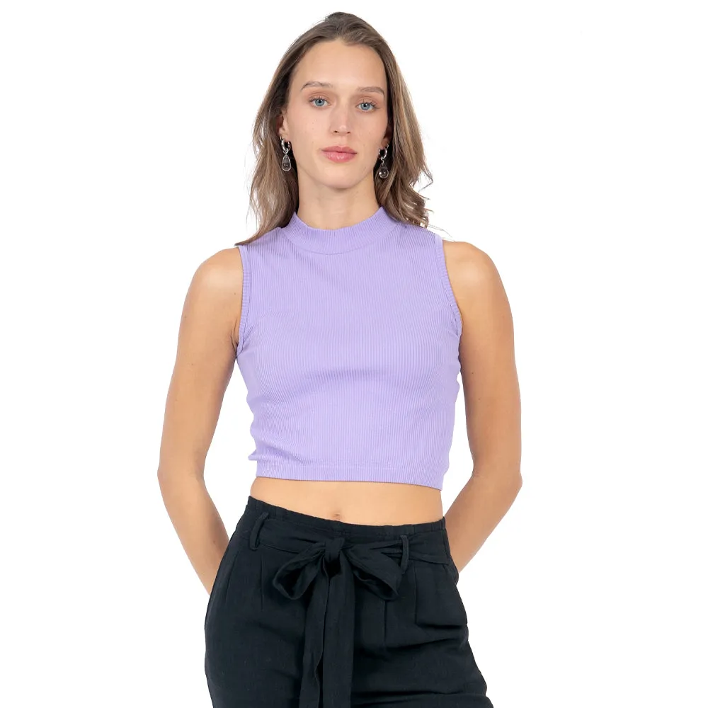 TOP DE PUNTO CUELLO ALTO PARA MUJER FOREVER 21