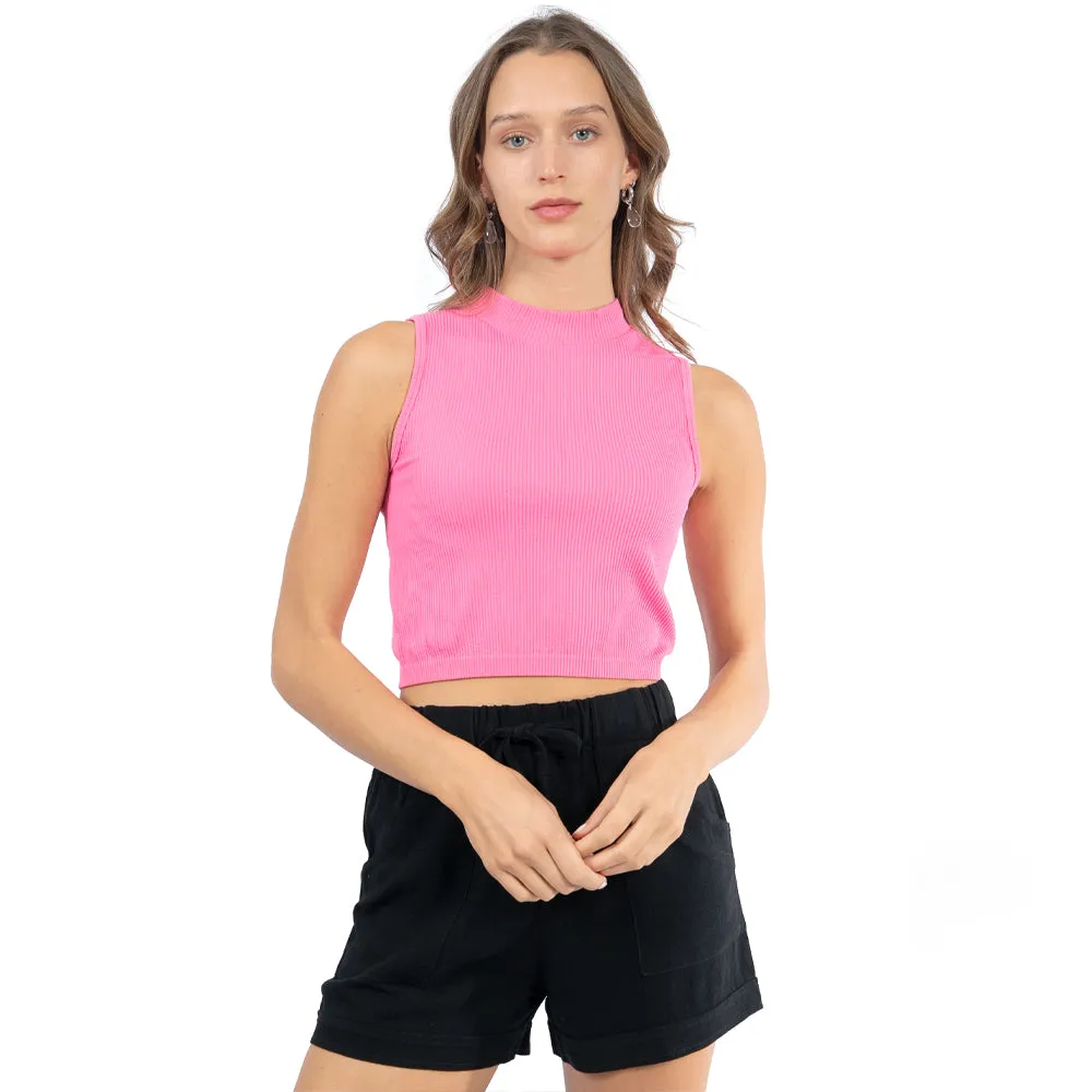 TOP DE PUNTO CUELLO ALTO PARA MUJER FOREVER 21