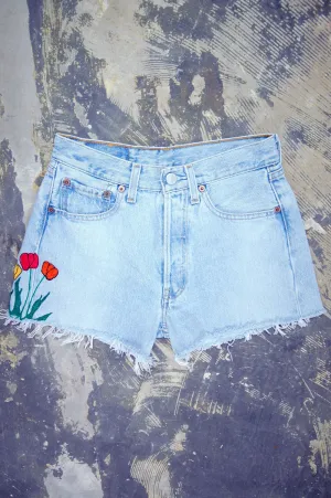 Vintage Levi’s 501 Denim Chain-Stitch Tulip Shorts (JYJ0524-236)